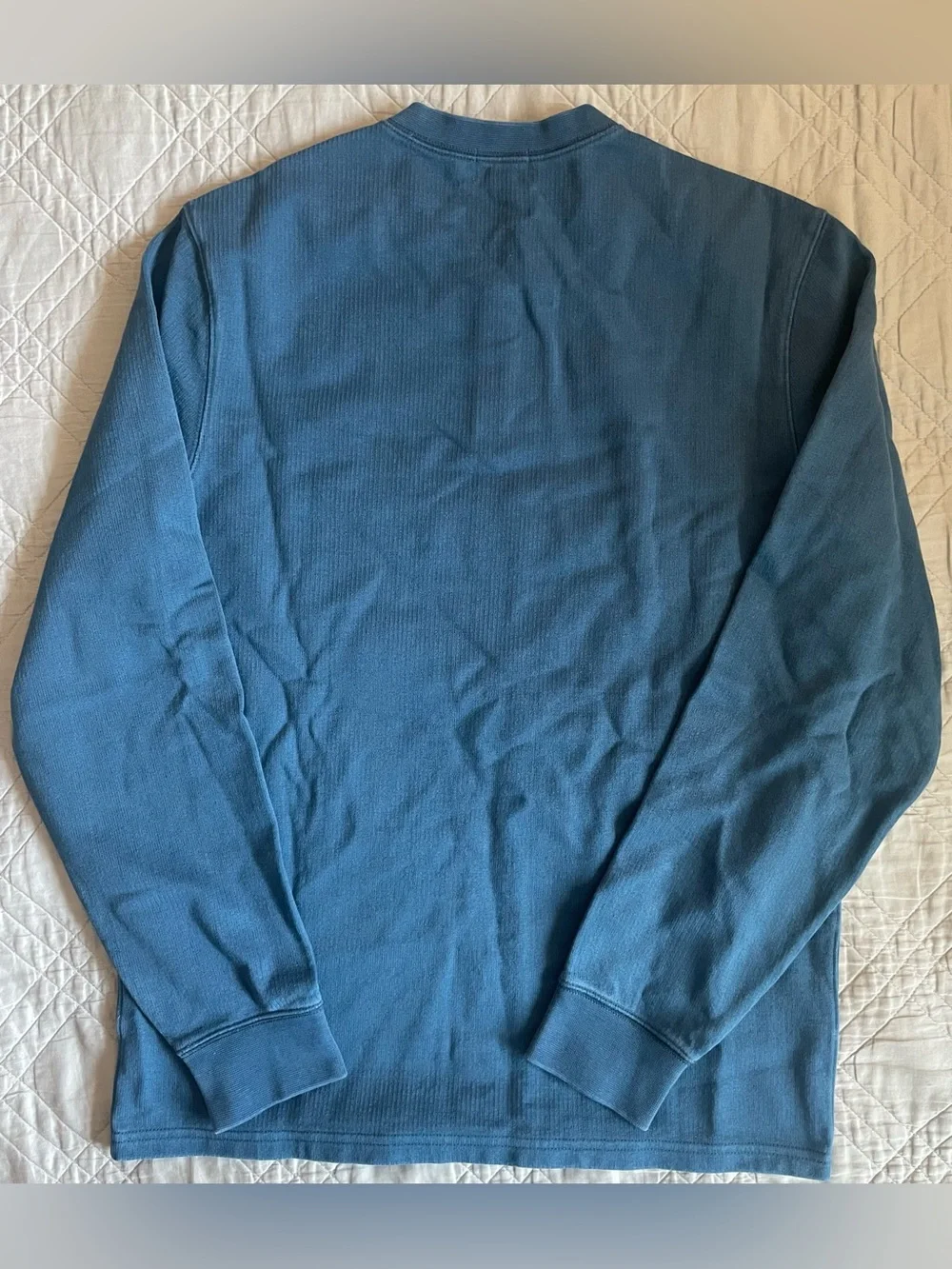 J. CREW Dense cotton herringbone henley in Granite Blue Size S NWT $79.50 CR408